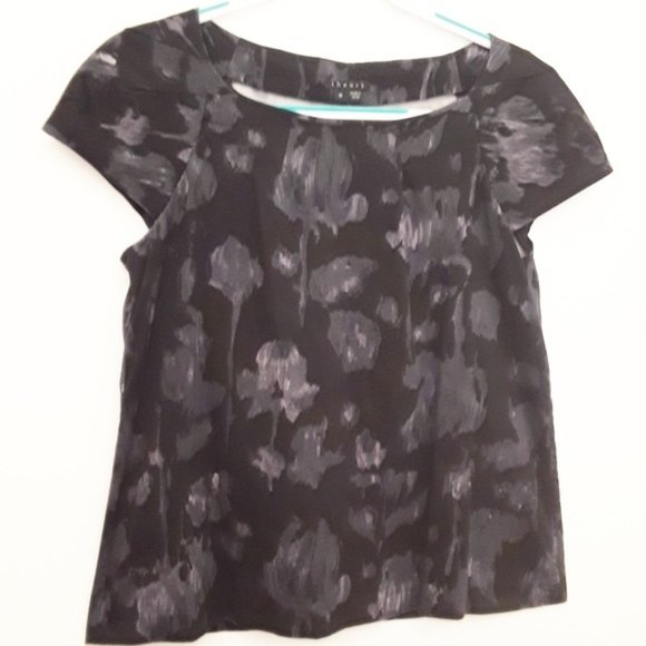 Theory Short Sleeve Abstract Floral Pattern EUC sz M - Picture 2 of 9